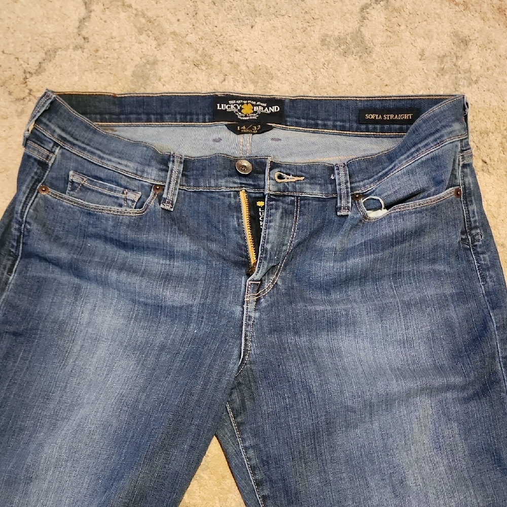 LUCKY BRAND Vintage! Medium Wash SOFIA STRAIGHT Leg Jeans Sz 14/ 32